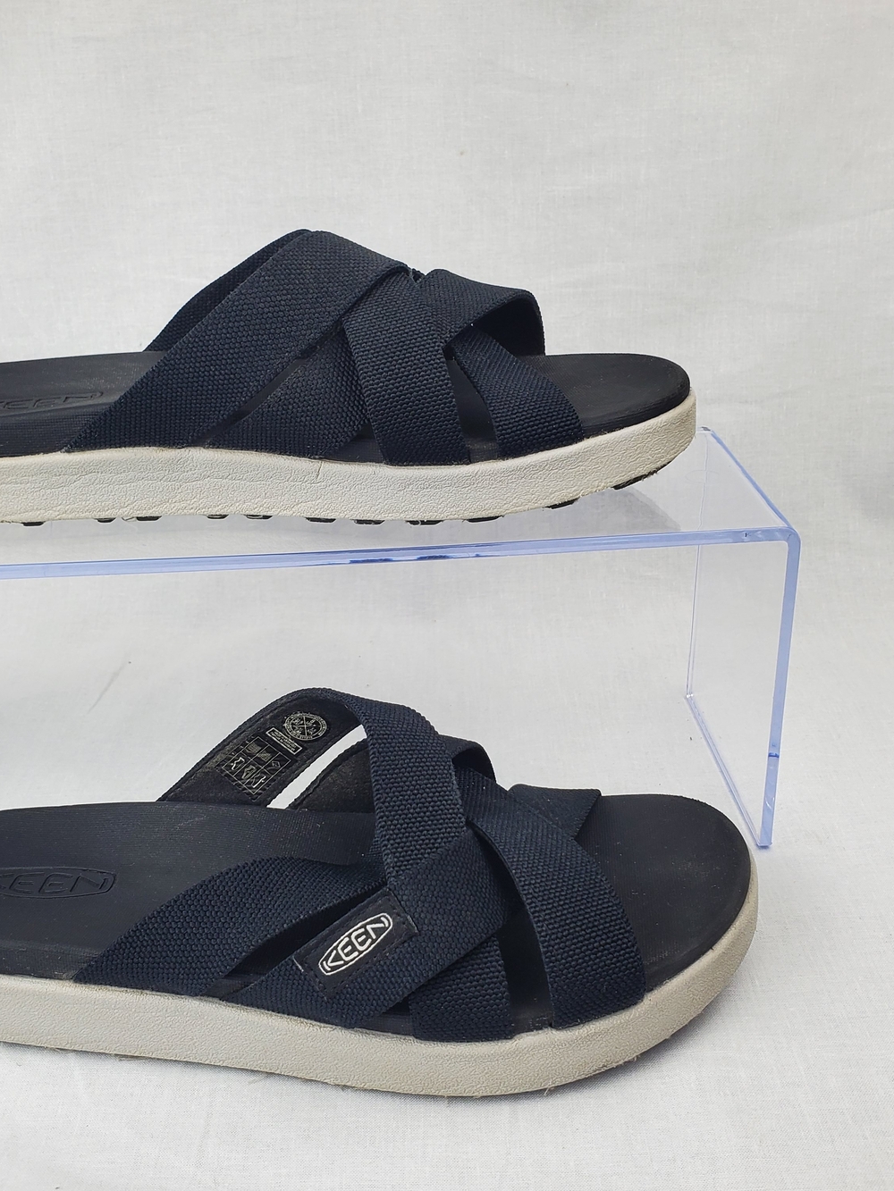 Keen Sandals Women's 8 Elle Casual Slip-On Strappy Slide 1022634 Black Fabric